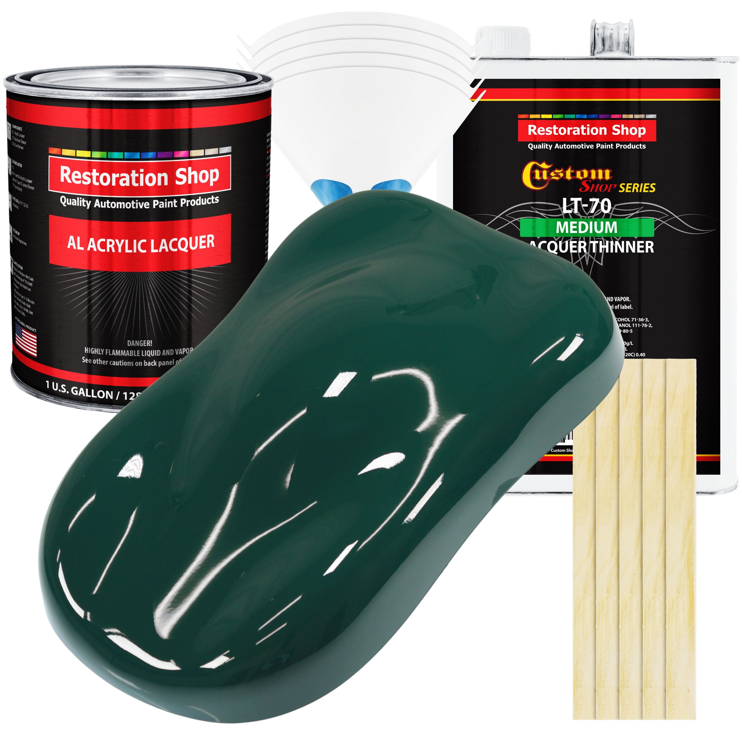 Woodland Green – Acrylic Lacquer Auto Paint – Complete Gallon Paint Kit with Medium Thinner – Professional Automotive Car Truck Refinish Coating Discount