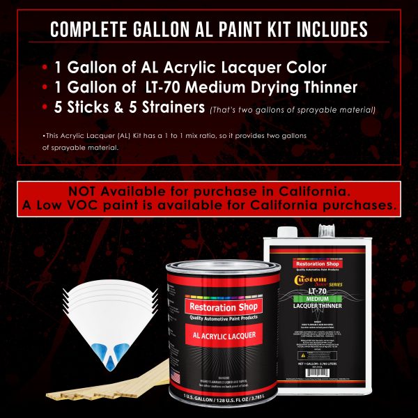Woodland Green - Acrylic Lacquer Auto Paint - Complete Gallon Paint Kit with Medium Thinner - Professional Automotive Car Truck Refinish Coating Discount - Image 2