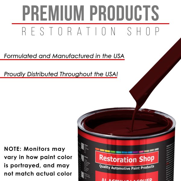 Carmine Red - Acrylic Lacquer Auto Paint - Complete Gallon Paint Kit with Medium Thinner - Professional Automotive Car Truck Guitar Refinish Coating Discount - Image 4