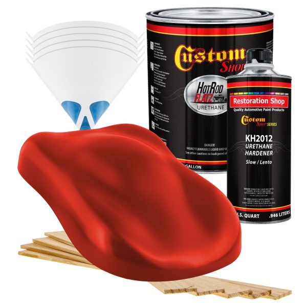 Reptile Red - Hot Rod Flatz Flat Matte Satin Urethane Auto Paint - Complete Gallon Paint Kit - Professional Low Sheen Automotive, Car Truck Coating, 4:1 Mix Ratio Online now