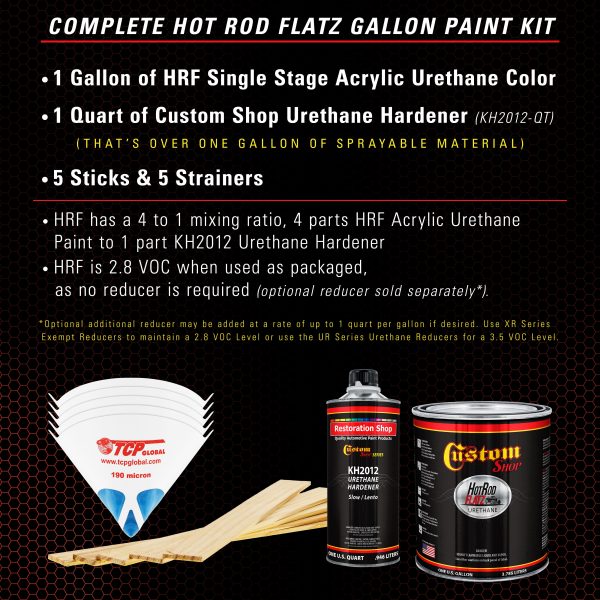 Reptile Red - Hot Rod Flatz Flat Matte Satin Urethane Auto Paint - Complete Gallon Paint Kit - Professional Low Sheen Automotive, Car Truck Coating, 4:1 Mix Ratio Online now - Image 2