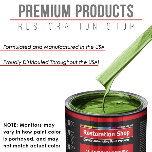 Synergy Green Metallic - Acrylic Lacquer Auto Paint - Complete Gallon Paint Kit with Medium Thinner - Pro Automotive Car Truck Guitar Refinish Coating Online Sale - Image 4
