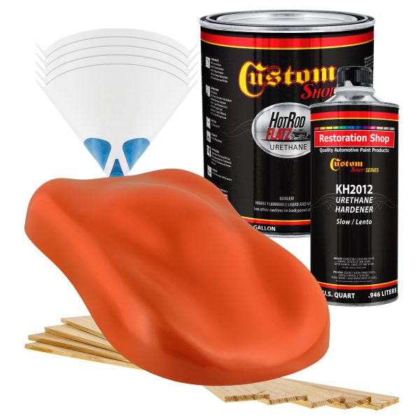 Speed Orange - Hot Rod Flatz Flat Matte Satin Urethane Auto Paint - Complete Gallon Paint Kit - Professional Low Sheen Automotive, Car Truck Coating, 4:1 Mix Ratio Fashion
