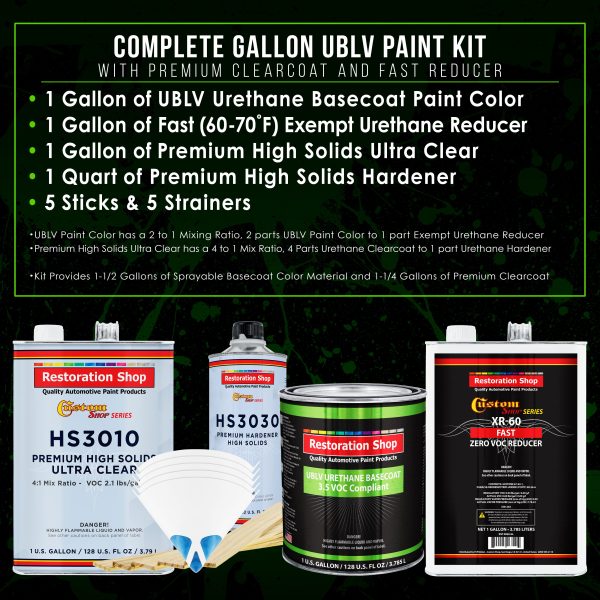 Sunburst Orange Metallic - LOW VOC Urethane Basecoat with Premium Clearcoat Auto Paint - Complete Fast Gallon Paint Kit - Pro Automotive Coating For Sale - Image 2