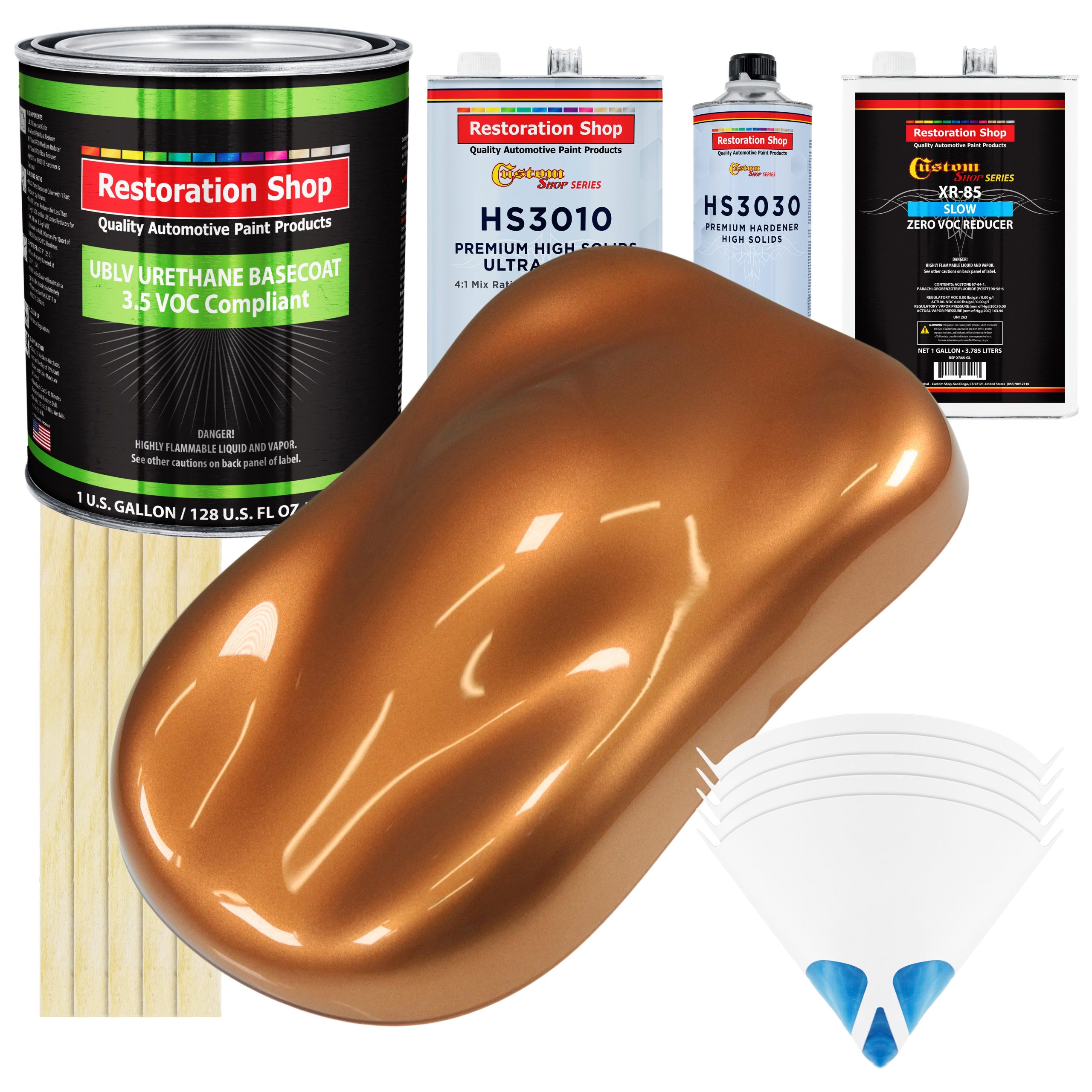 Ginger Metallic – LOW VOC Urethane Basecoat with Premium Clearcoat Auto Paint – Complete Slow Gallon Paint Kit – Professional Gloss Automotive Coating Hot on Sale