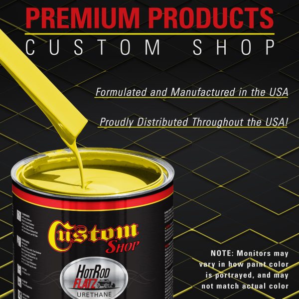 Daytona Yellow - Hot Rod Flatz Flat Matte Satin Urethane Auto Paint - Complete Quart Paint Kit - Professional Low Sheen Automotive, Car Truck Coating, 4:1 Mix Ratio Sale - Image 4
