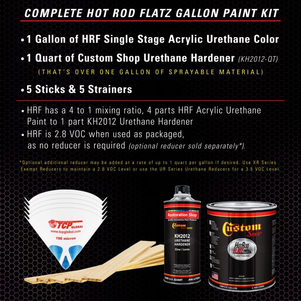 Magenta - Hot Rod Flatz Flat Matte Satin Urethane Auto Paint - Complete Gallon Paint Kit - Professional Low Sheen Automotive, Car Truck Coating, 4:1 Mix Ratio Sale - Image 2