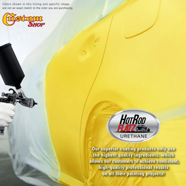Daytona Yellow - Hot Rod Flatz Flat Matte Satin Urethane Auto Paint - Complete Quart Paint Kit - Professional Low Sheen Automotive, Car Truck Coating, 4:1 Mix Ratio Sale - Image 5