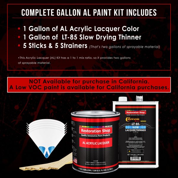Sterling Silver Metallic - Acrylic Lacquer Auto Paint - Complete Gallon Paint Kit with Slow Dry Thinner - Pro Automotive Car Truck Refinish Coating Hot on Sale - Image 2