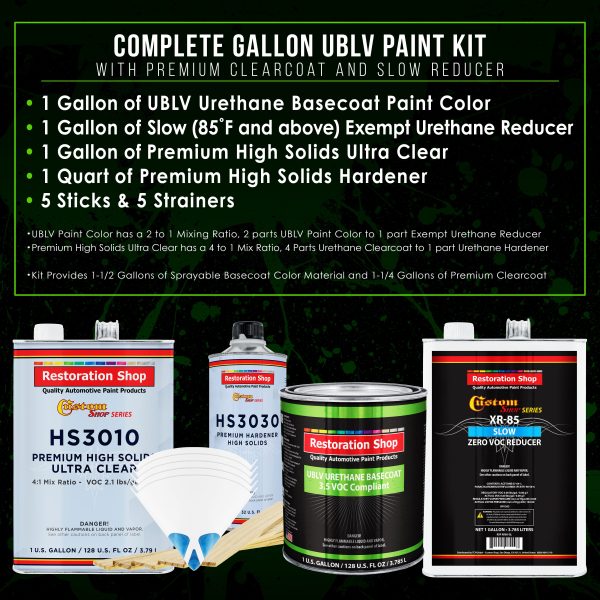 Cruise Night Blue Metallic - LOW VOC Urethane Basecoat with Premium Clearcoat Auto Paint - Complete Slow Gallon Paint Kit - Pro Automotive Coating Supply - Image 2