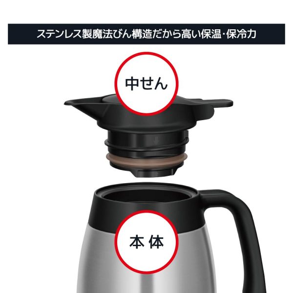 Thermos 1.5L Stainless Steel Black Pot Model Ttb-1500 Sbk For Cheap - Image 5